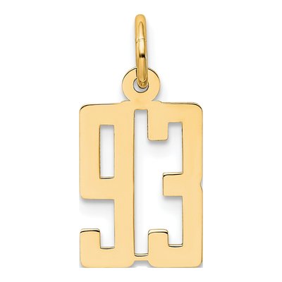 14K Yellow Gold Small Number 93 Charm