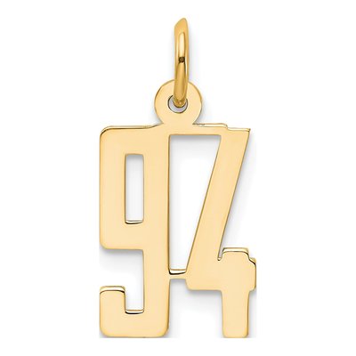 14K Yellow Gold Small Number 94 Pendant
