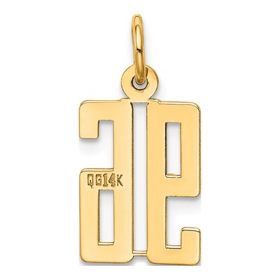 14K Yellow Gold Small Number 96 Charm – view 3