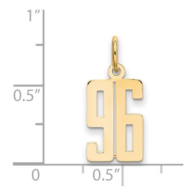 14K Yellow Gold Small Number 96 Charm – view 4
