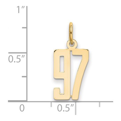 14K Yellow Gold Small Number 97 Charm – view 5