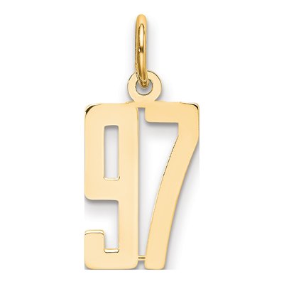 14K Yellow Gold Small Number 97 Charm