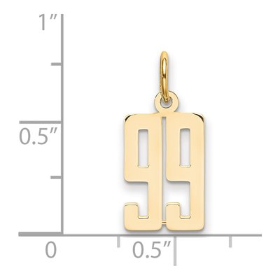 14K Yellow Gold Small Number 99 Pendant – view 2