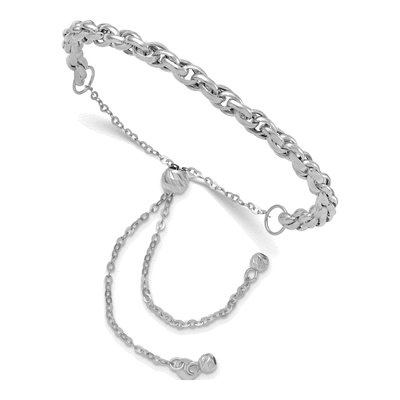 14K White Gold 5mm Fancy Link Chain