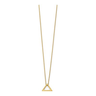 14K Yellow Gold Triangle Pendant Necklace – view 3