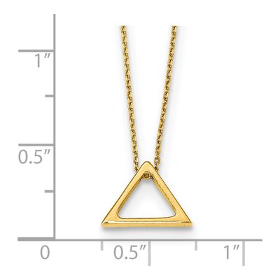 14K Yellow Gold Triangle Pendant Necklace – view 4