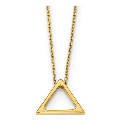 14K Yellow Gold Triangle Pendant Necklace
