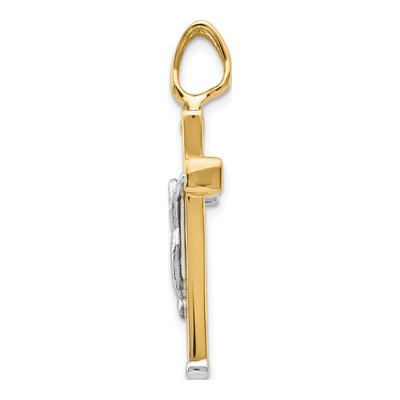 14K Two-Tone Gold Crucifix Pendant – view 3