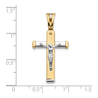 14K Two-Tone Gold Crucifix Pendant – view 5