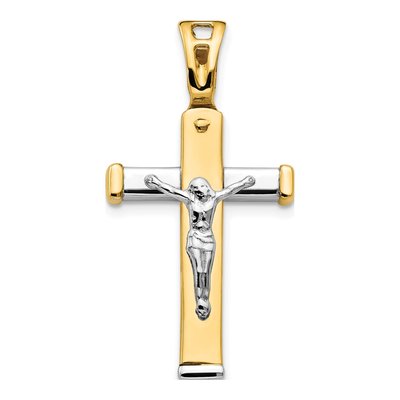 14K Two-Tone Gold Crucifix Pendant