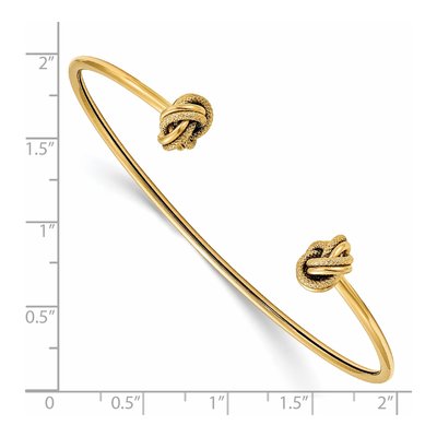 14K Yellow Gold Love Knot Flexible Cuff Bracelet – view 4