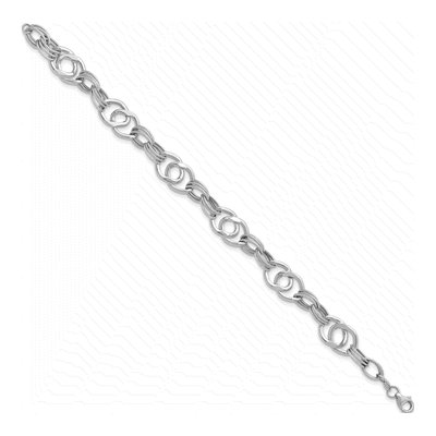 14K White Gold 10mm Fancy Link Chain Bracelet – view 3