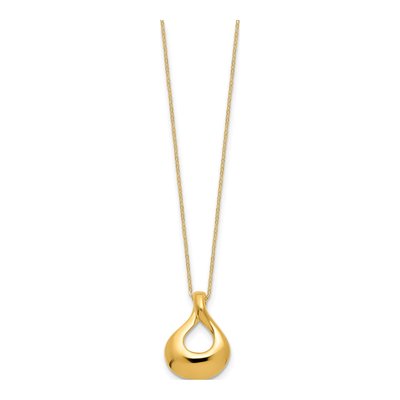 14K Yellow Gold Fancy Teardrop Necklace – view 3