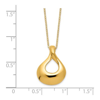 14K Yellow Gold Fancy Teardrop Necklace – view 4