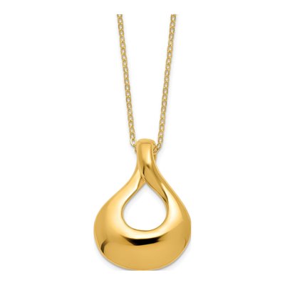 14K Yellow Gold Fancy Teardrop Necklace