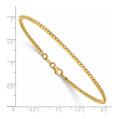 14K Yellow Gold 2mm Beaded Chain Bracelet – view 3