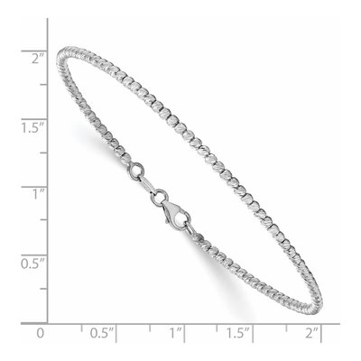 14K White Gold 2mm Beaded Chain Bracelet – view 3