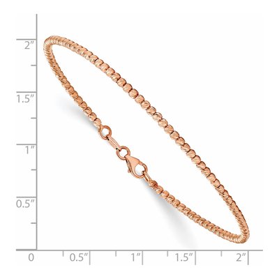 14K Rose Gold 2mm Beaded Chain Bracelet – view 3