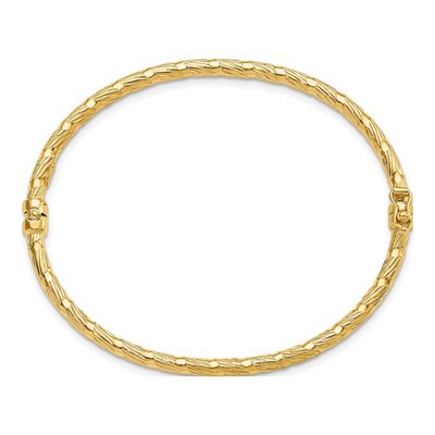 14K Yellow Gold Hinged Bangle Bracelet – view 3