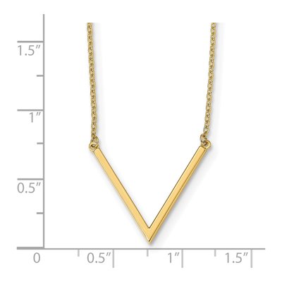 14K Yellow Gold V Accent Necklace, 17 In – view 4