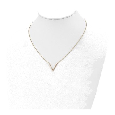 14K Yellow Gold V Accent Necklace, 17 In – view 5