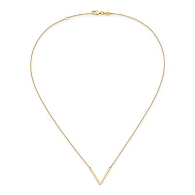 14K Yellow Gold V Accent Necklace, 17 In – view 6