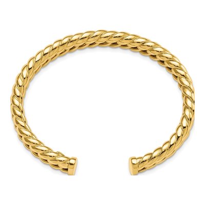 14K Yellow Gold Fancy Link Cuff Bracelet – view 3