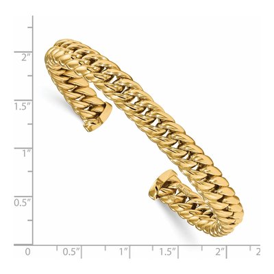 14K Yellow Gold Fancy Link Cuff Bracelet – view 4