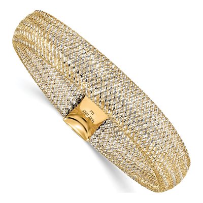 14K Yellow Gold Mesh Stretch Bracelet