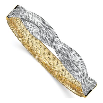 14K Yellow Gold 10mm Stretch Mesh Chain