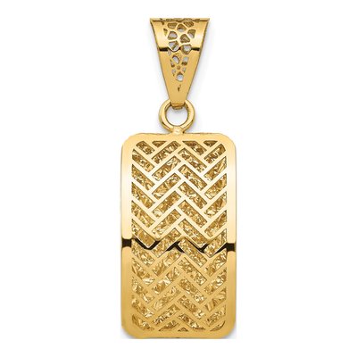 14K Yellow Gold Hollow Fancy Pendant