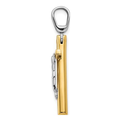 14K Two-Tone Gold Crucifix Cross Pendant – view 3