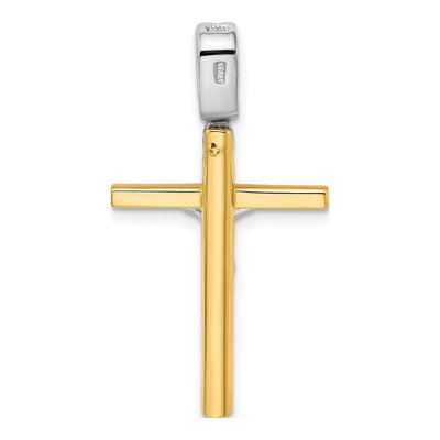 14K Two-Tone Gold Crucifix Cross Pendant – view 4