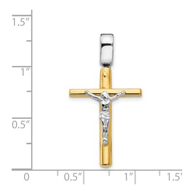 14K Two-Tone Gold Crucifix Cross Pendant – view 5