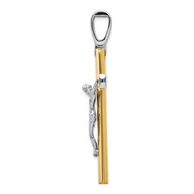 14K Two-Tone Gold Crucifix Cross Pendant – view 3