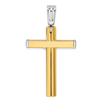 14K Two-Tone Gold Crucifix Cross Pendant – view 4