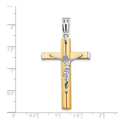 14K Two-Tone Gold Crucifix Cross Pendant – view 5