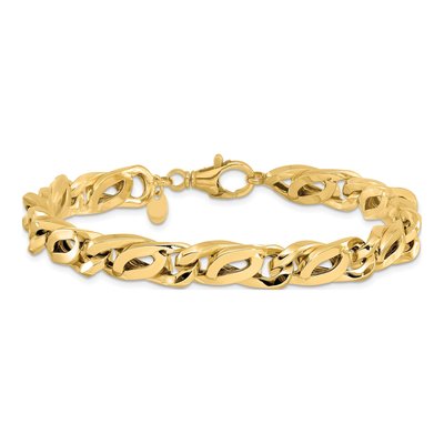 Men's 14K Yellow Gold 7.83mm Open Link Chain Bracelet – view 4