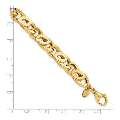 Men's 14K Yellow Gold 7.83mm Open Link Chain Bracelet – view 5
