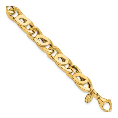 Men's 14K Yellow Gold 7.83mm Open Link Chain Bracelet