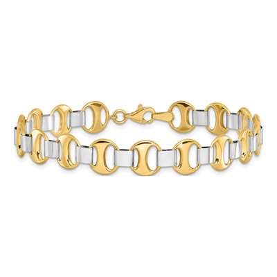 14K Two-Tone Gold Fancy Link Bracelet – view 4