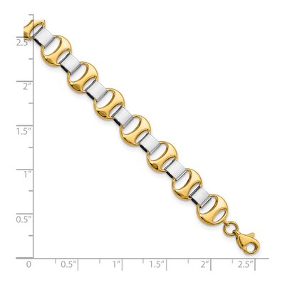 14K Two-Tone Gold Fancy Link Bracelet – view 5