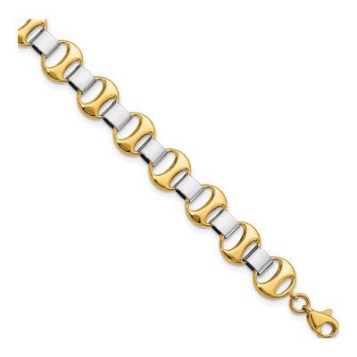 14K Two-Tone Gold Fancy Link Bracelet
