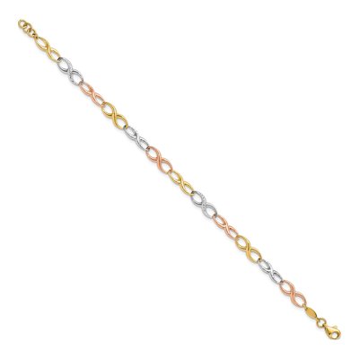 14K Tri-Color Gold Infinity Link Bracelet – view 3