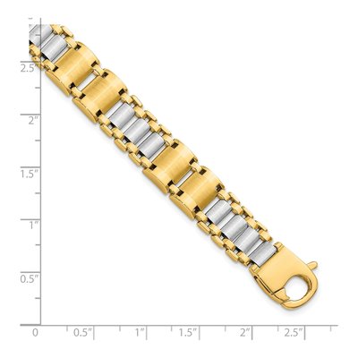 14K Two-Tone Gold Fancy Link Bracelet – view 4