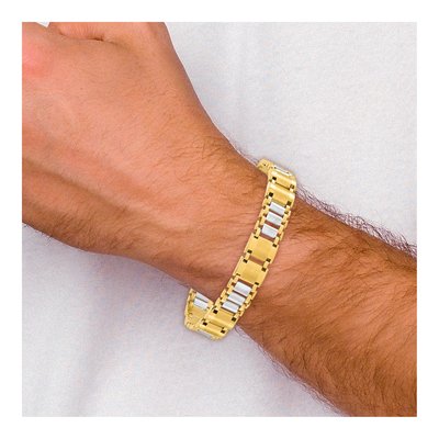 14K Two-Tone Gold Fancy Link Bracelet – view 5