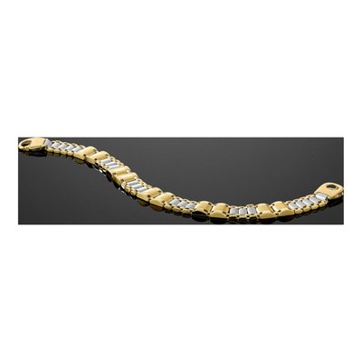 14K Two-Tone Gold Fancy Link Bracelet – view 6