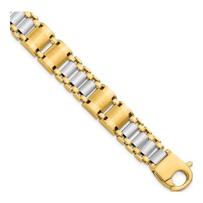 14K Two-Tone Gold Fancy Link Bracelet