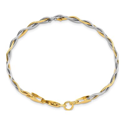 14K Yellow Gold 5.5mm Hollow Twisted Link Chain Bracelet – view 3