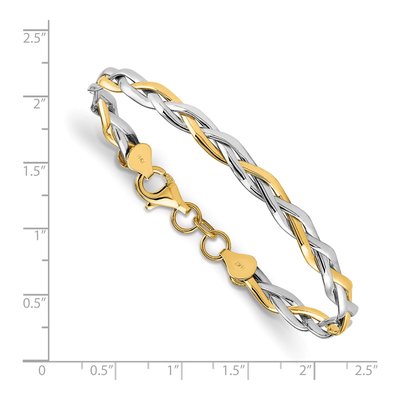14K Yellow Gold 5.5mm Hollow Twisted Link Chain Bracelet – view 4